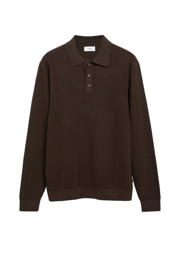 Strick-Poloshirt mit Polokragen in Regular Fit