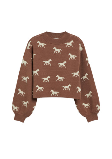 Strickpullover mit Intarsien-Muster und weitem Schnitt