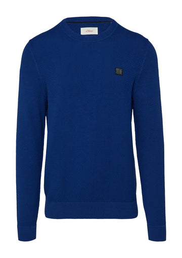 Strickpullover mit Logo-Patch