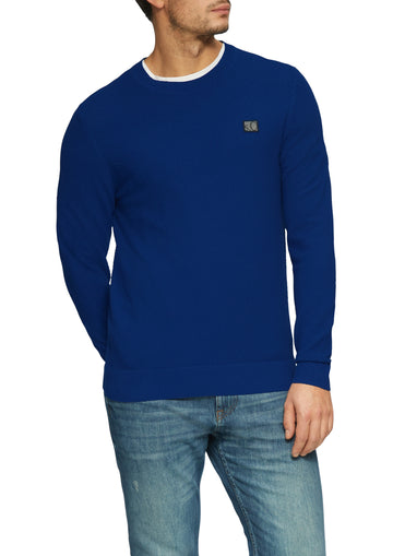 Strickpullover mit Logo-Patch