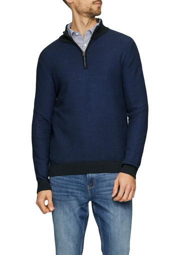 Strickpullover mit Troyer-Kragen