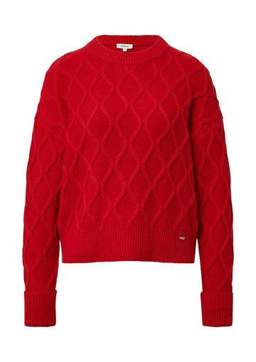 Strickpullover mit Zopfmuster