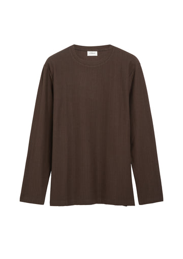 Strukturiertes Longsleeve mit Crew Neck