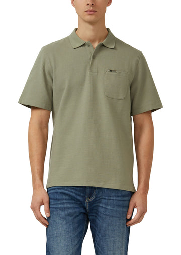 Strukturiertes Poloshirt mit Brusttasche