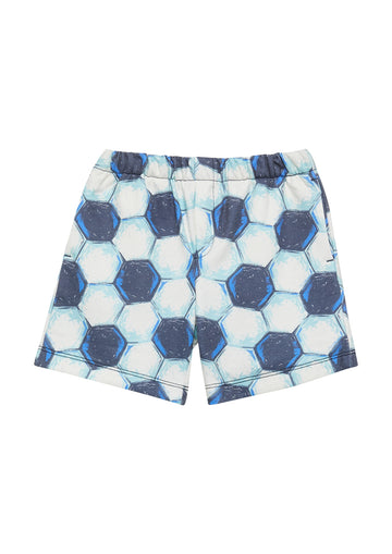 Sweat-Bermuda mit Fußball-Print