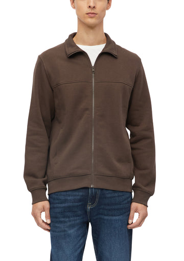 Sweatjacke mit Stehkragen in Regular Fit