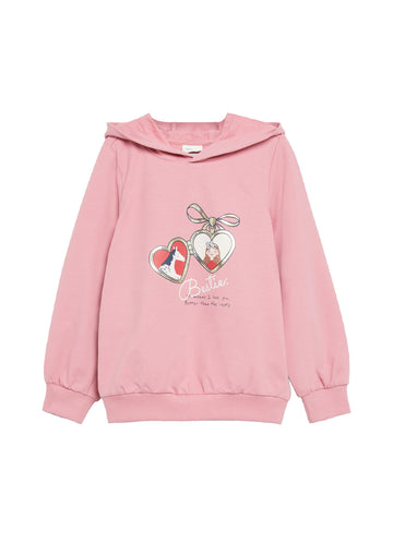 Sweatshirt mit Folienprint und Kapuze