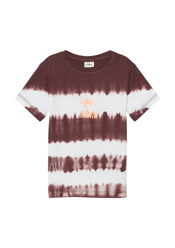 T-Shirt mit Batik-Effekt und Print