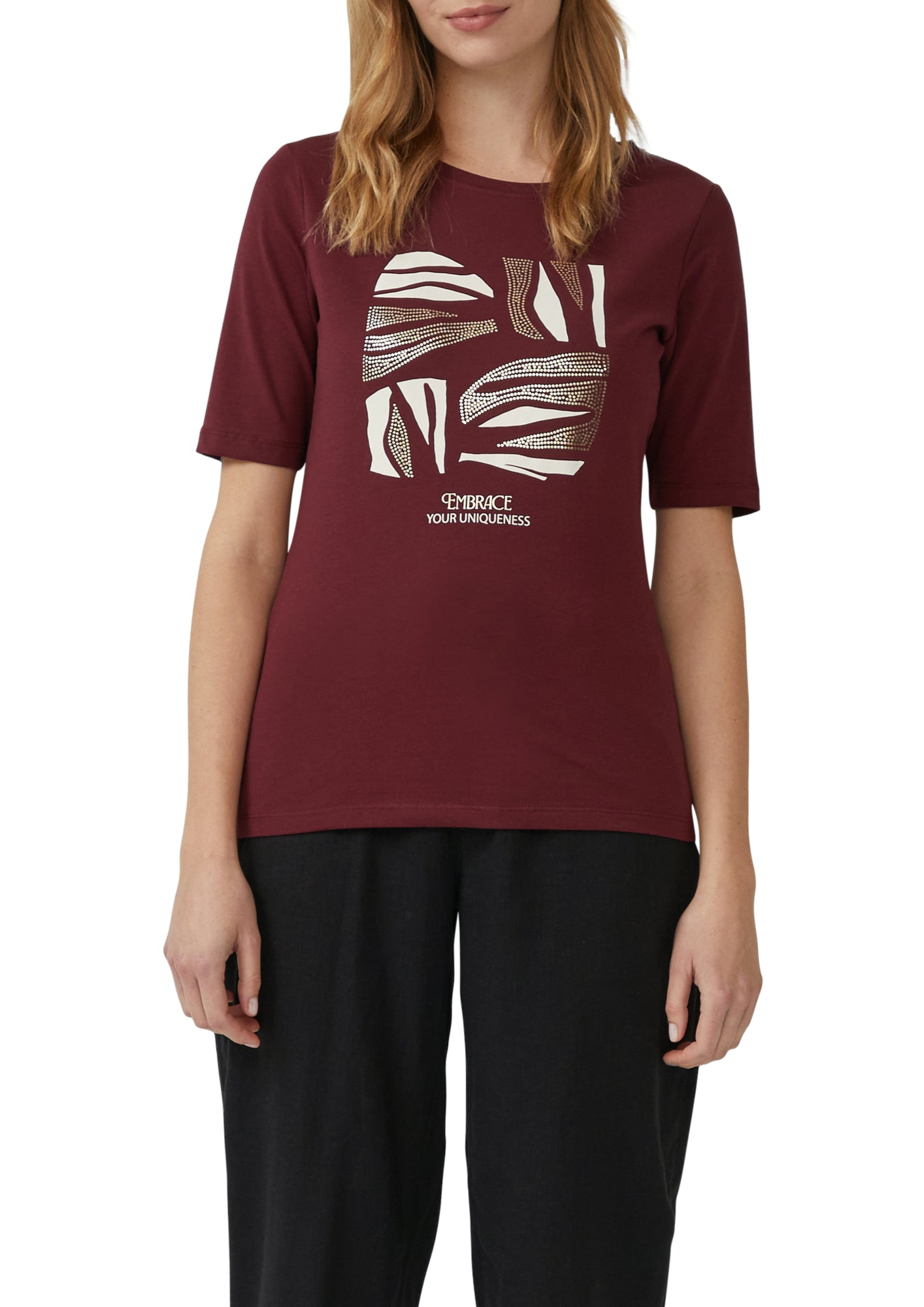 s.Oliver T-Shirts  dunkelrot