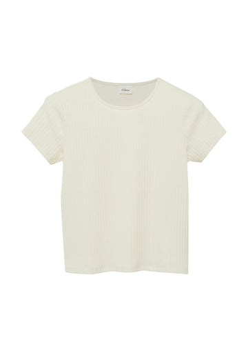 T-Shirt mit Rippstruktur