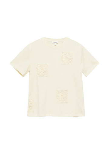 T-Shirt mit Spitzenapplikationen