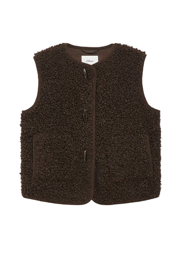 Teddy-Weste mit Knebelknöpfen in Regular Fit