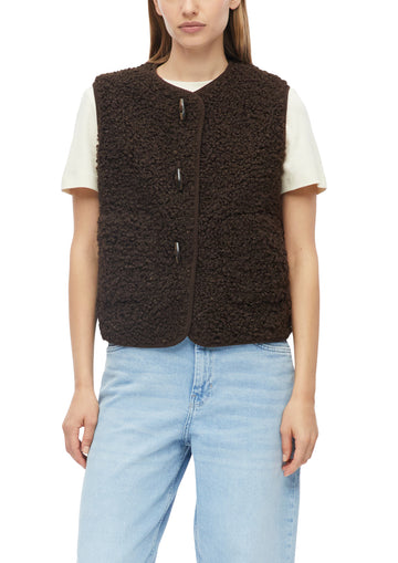 Teddy-Weste mit Knebelknöpfen in Regular Fit