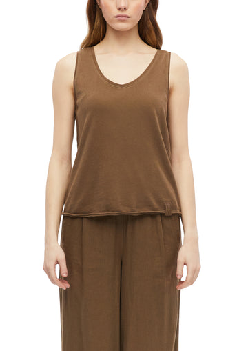 Top mit Garment Dye und offenen Kanten
