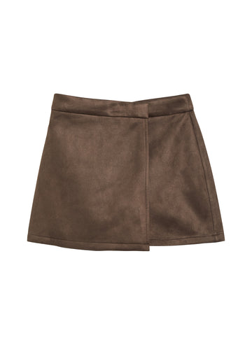 Velours-Skort mit elastischem Bund in Regular Fit