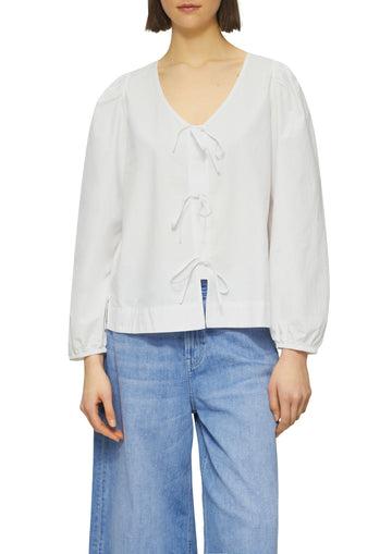 Verspielte Popeline-Bluse