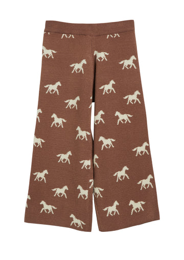 Wide-Leg-Strickhose mit hohem Rippbund