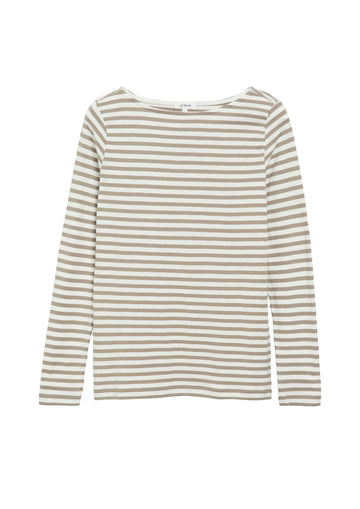 s.Oliver Langarmshirt aus Flammgarn-Jersey mit U-Boot-Ausschnitt
