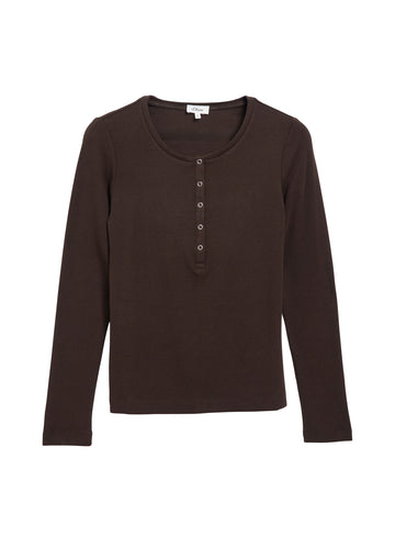 s. Oliver Langarmshirt aus Rippjersey mit Druckknopfleiste