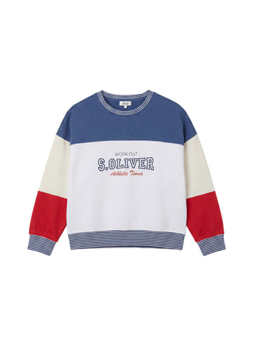 s.Oliver x Heidi Klum: Colourblock-Sweatshirt mit Logo