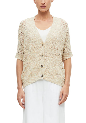 Ajour-Strickjacke mit Fledermausärmeln