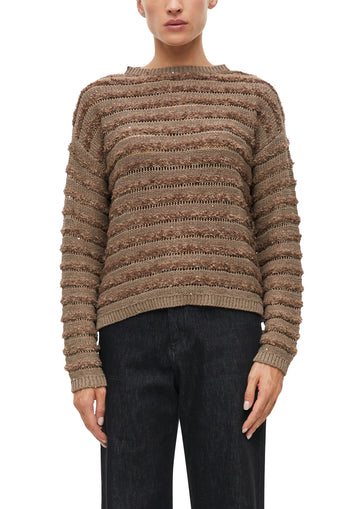 Ajourpullover mit Pailletten