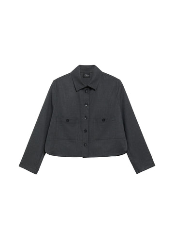 Boxy Flanell-Jacke