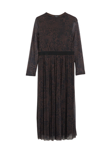 Meshkleid mit Leo-Print
