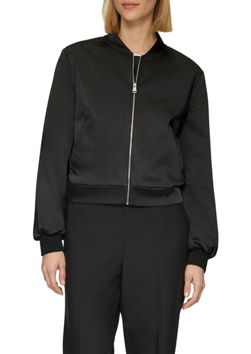 Satinjacke mit Rippbündchen