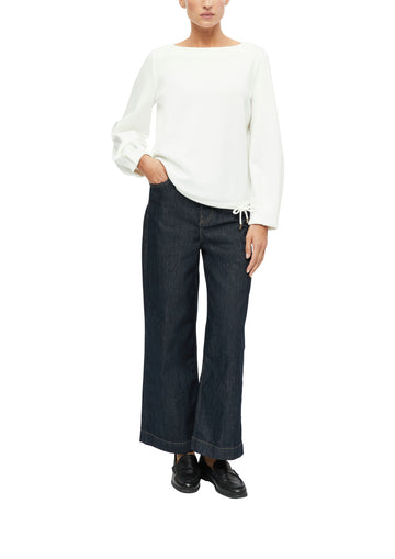 Scuba-Sweatshirt mit U-Boot-Ausschnitt in Relaxed Fit