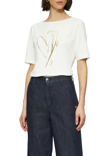 T-Shirt mit Metallic-Print