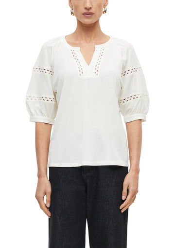 T-Shirt mit Spitzendetails