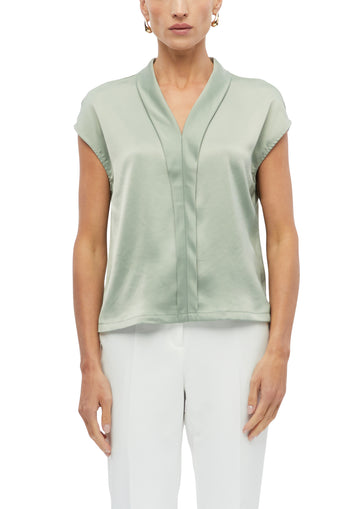 Ärmellose Bluse im Fabricmix