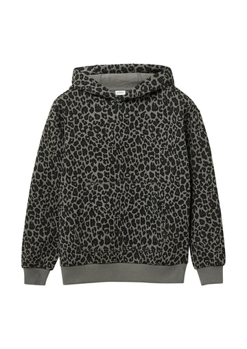 Kapuzensweatshirt mit Leo-Print
