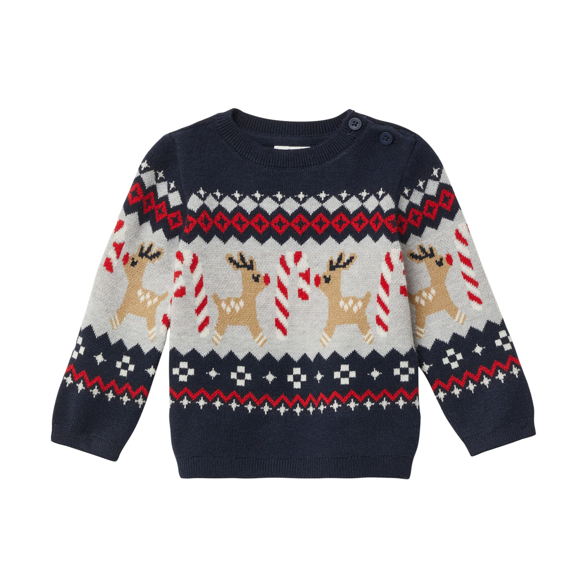 Pullover mit Weihnachtsmotiven in dunkelblau