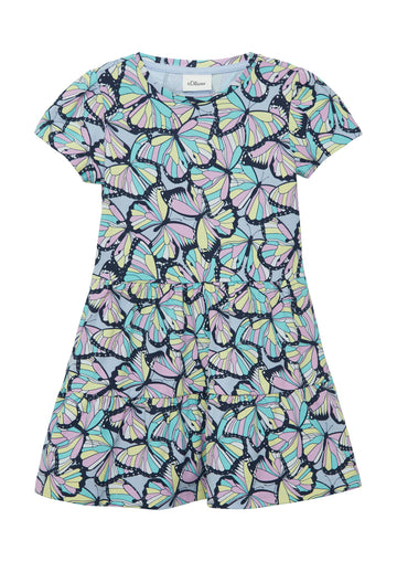 Stufenkleid mit Puffärmeln