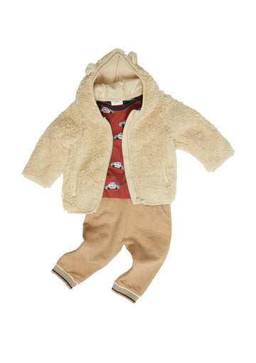 Teddyplüsch-Jacke mit Öhrchen
