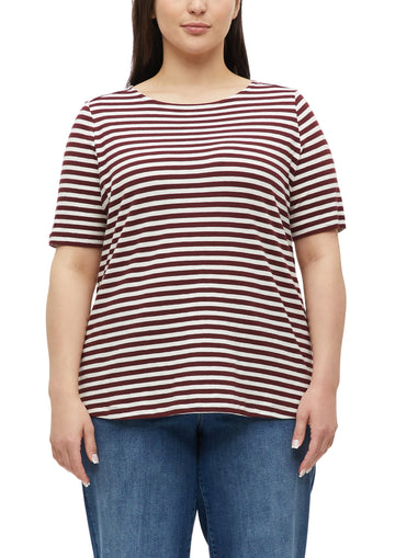 Gestreiftes Halbarmshirt mit Flammgarn