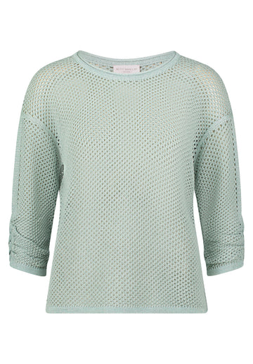 Lochstrick-Pullover in Ajourmuster