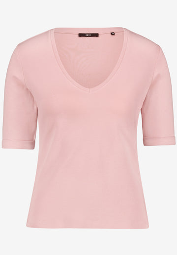 Basic-T-Shirt mit V-Ausschnitt