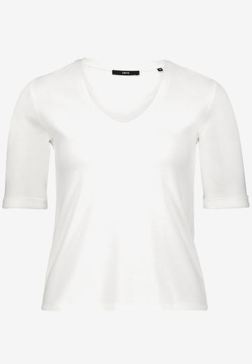 Basic-T-Shirt mit V-Ausschnitt