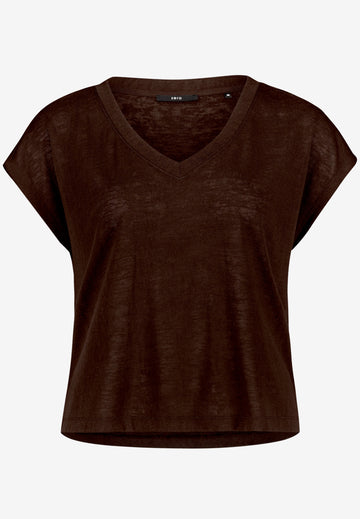 Basic-T-Shirt  mit V-Ausschnitt