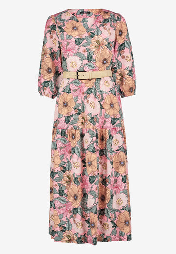 Blumenkleid mit Gürtel
