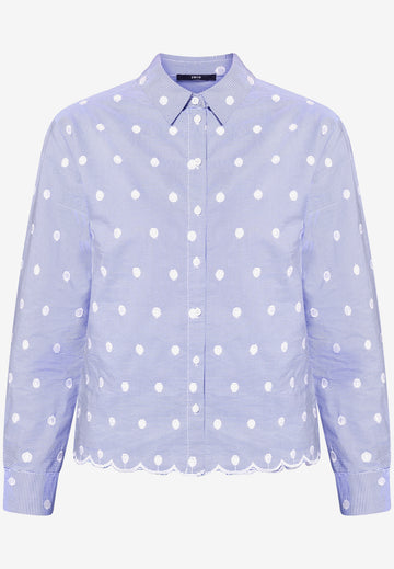 Bluse mit Streifen und Stickerei