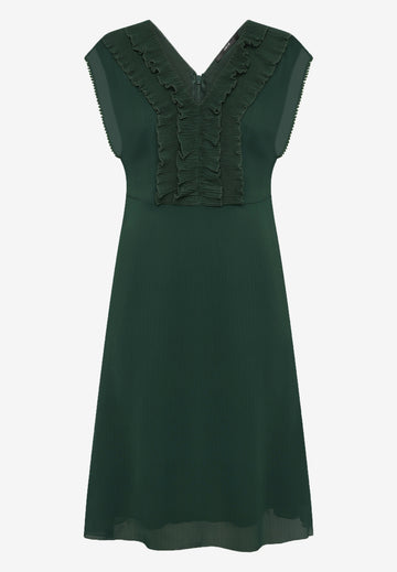Chiffonkleid mit Rüschen