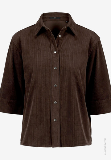 Cordbluse mit Hemdkragen