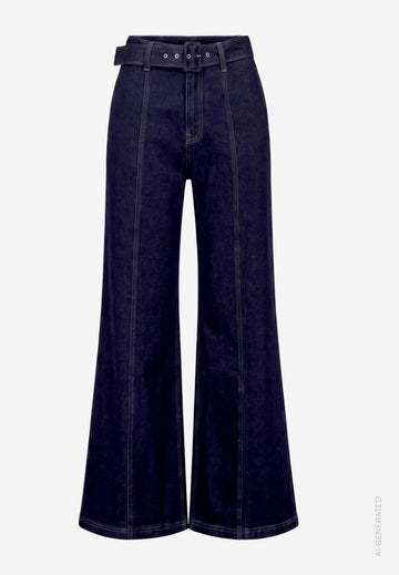 High-Waist Jeans Damen mit Gürtel