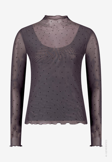 Mesh-Shirt mit Glitzersteinen