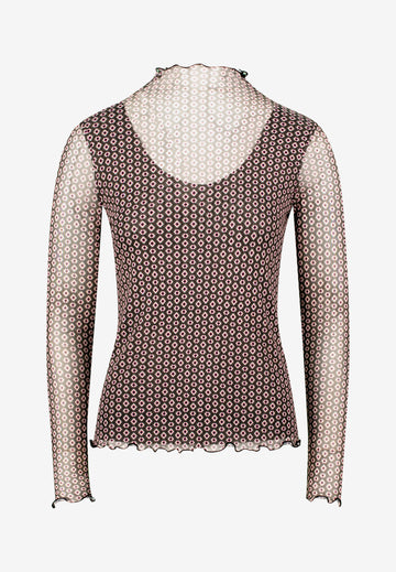 Mesh-Shirt mit grafischem Print