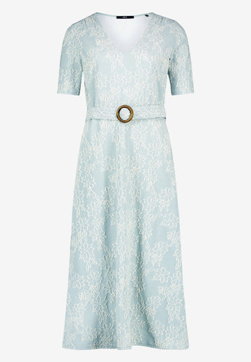 Midikleid mit Blumen-Stickerei